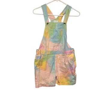 Place Girl’s Kids Tie-Dye Overall Shorts Size 14